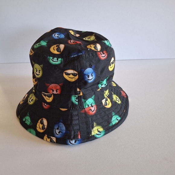 City Hunter Emoji Bucket Hat  Black Polyester‎ hat - Picture 5 of 7